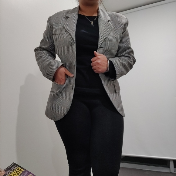 🍁Host PICK🍁VINTAGE Houndstooth 80s blazer - Picture 8 of 9